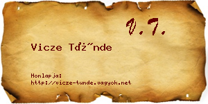 Vicze Tünde névjegykártya